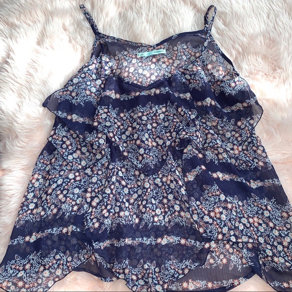 Maurices sheer flowy tiered floral tank top - Picture 2 of 7